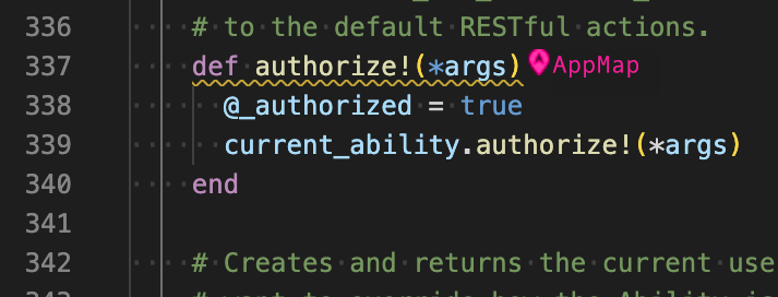 Runtime analysis map pin indicator