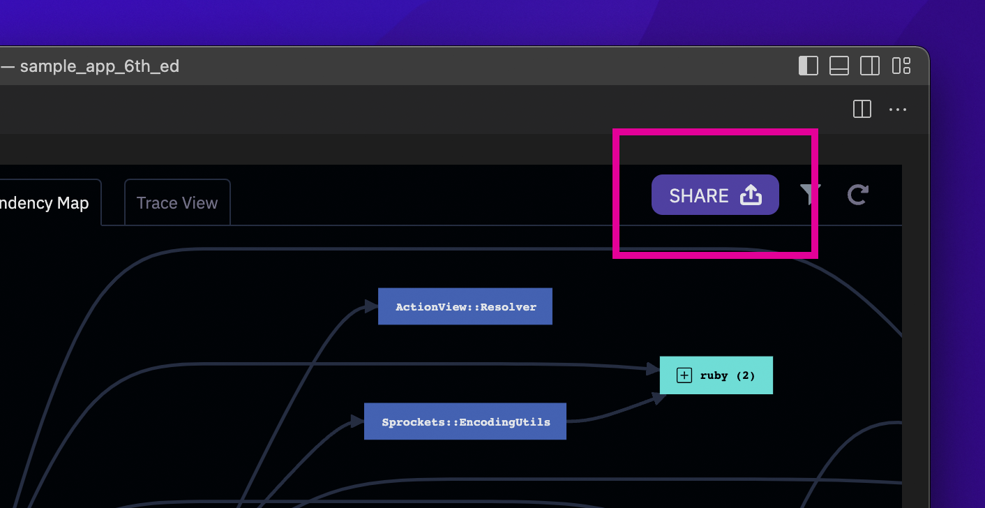 Share button in AppMap extension