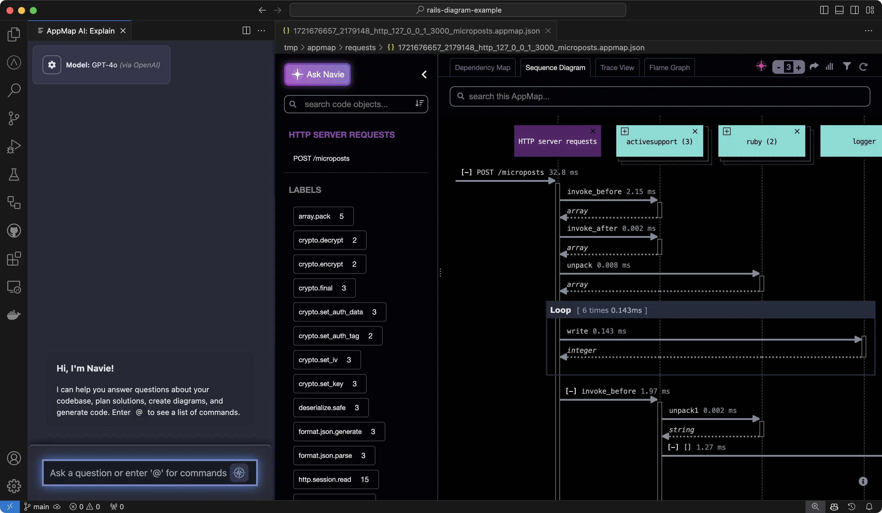 AppMap Navie with Sequence diagram in Visual Studio Code