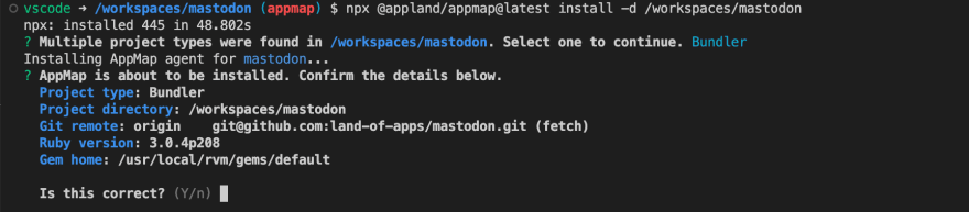 installing appmap in mastonon