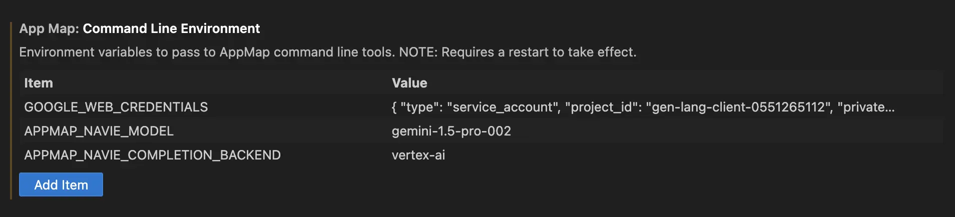 Configure navie environment variables