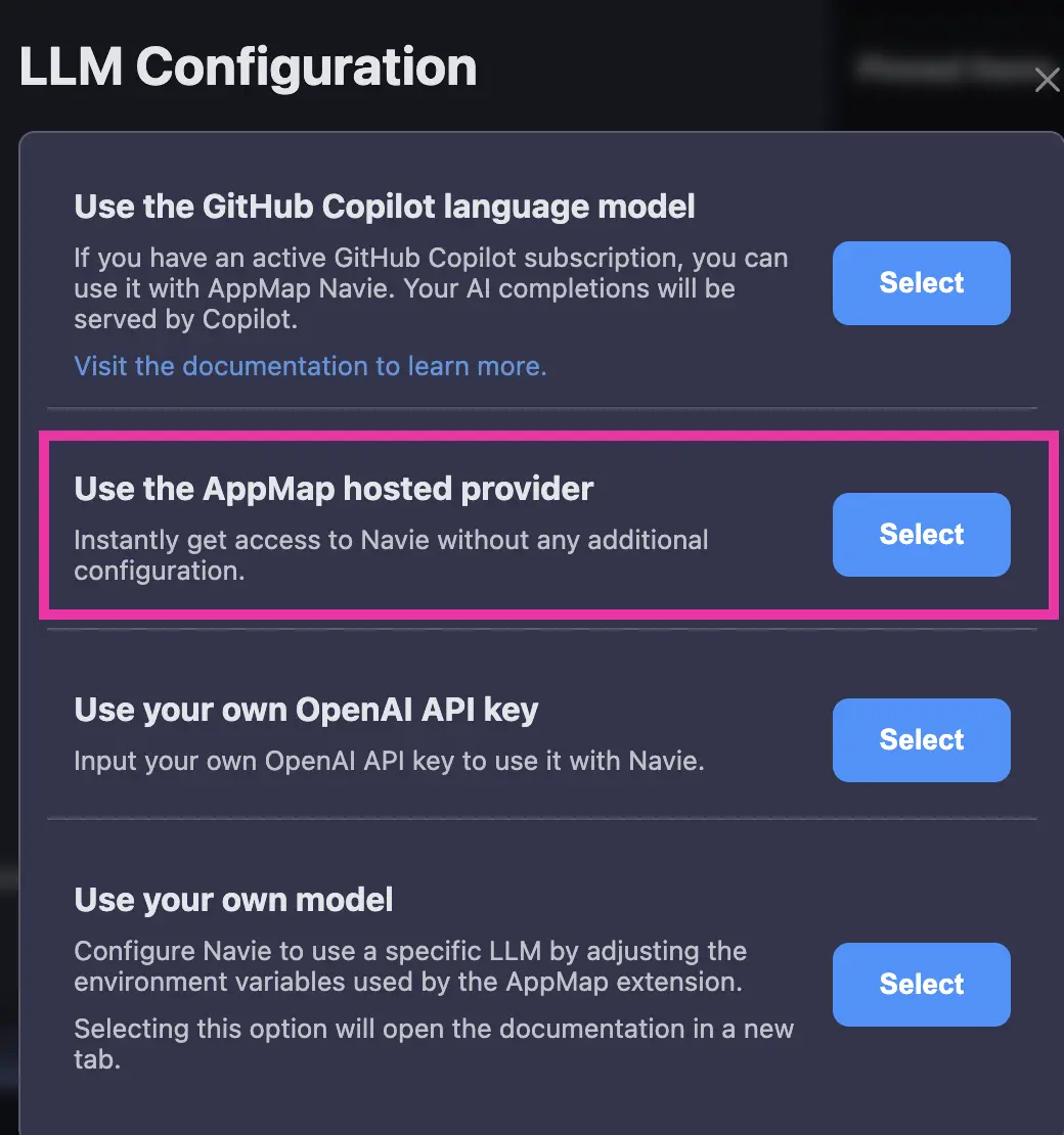 use appmap model to disable copilot as a backend