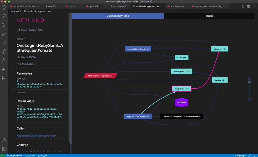 using AppMap extension for VSCode